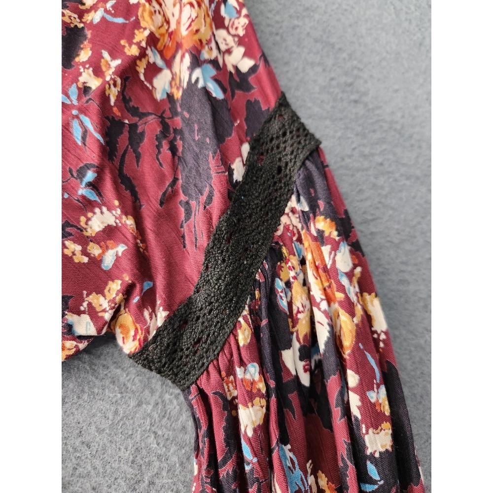Lola P. Dress Womens Sz M Rayon Flowy Sleeves Boho Bohemian Peasant Cottage NWOT - Picture 4 of 11